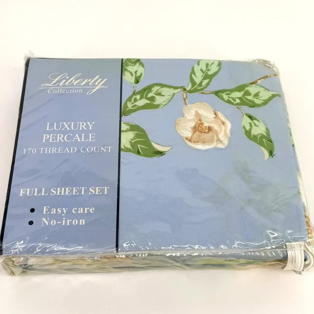 Liberty Collection Floral Magnolia Madison Full Sheet Set 4pc Percale 170 TC